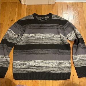 Grey striped knit sweater